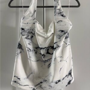 Express Black and White Marble Tank Top